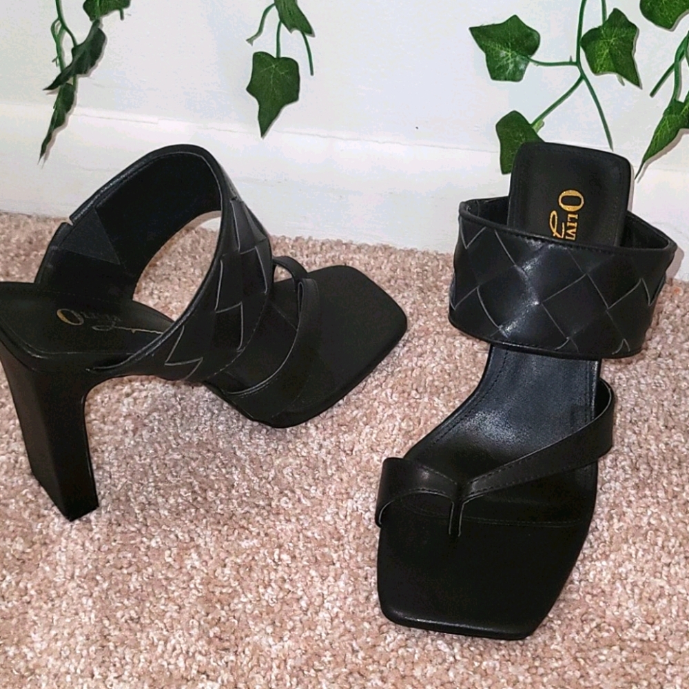 Faux Leather Heel